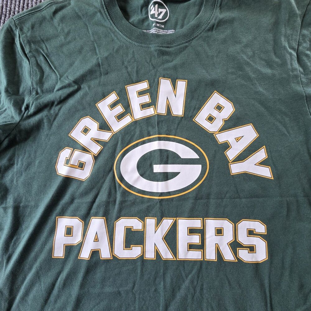 '47 Brand T-Shirt Men M Green Bay Packers Graphic Green NWT - Picture 2 of 8